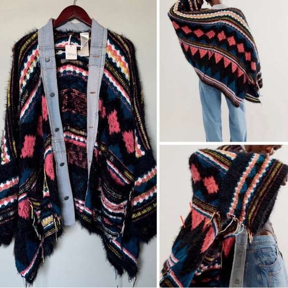 Free People Running Wild Poncho size XS/S - Picture 1 of 10